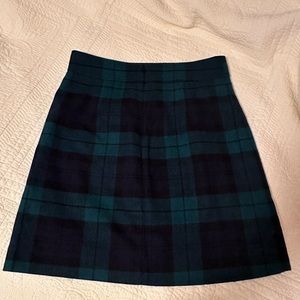J. Crew Factory Wool-blend mini skirt in Black Watch plaid Size 4